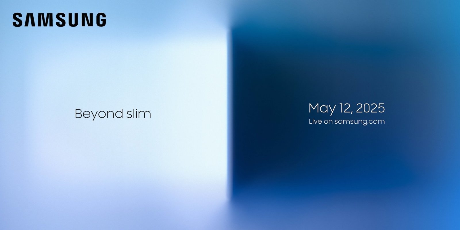 Samsung invite graphic saying "Beyond slim"