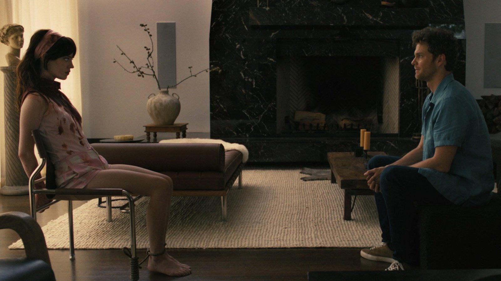 Sophie Thatcher and Jack Quaid face off in "Companion."