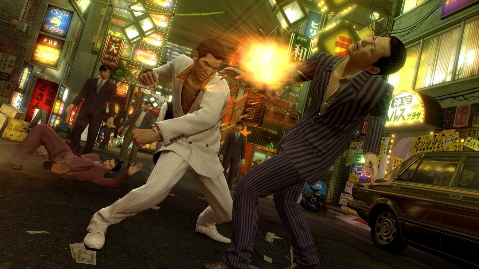 Kiryu punching a random dude in Yakuza 0