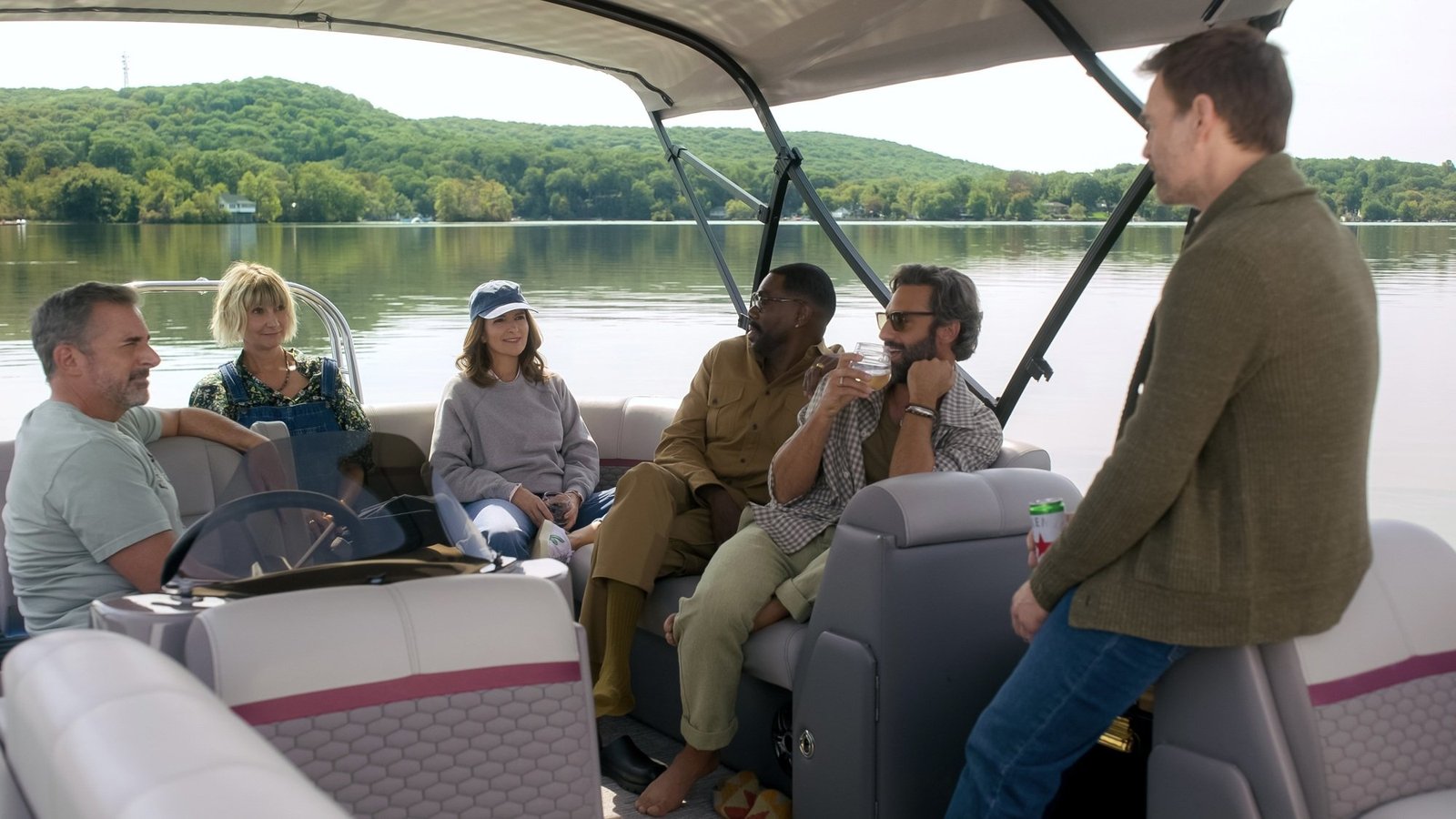 Steve Carell, Kerri Kenney-Silver, Tina Fey, Colman Domingo, Marco Calvani, and Will Forte in "The Four Seasons."