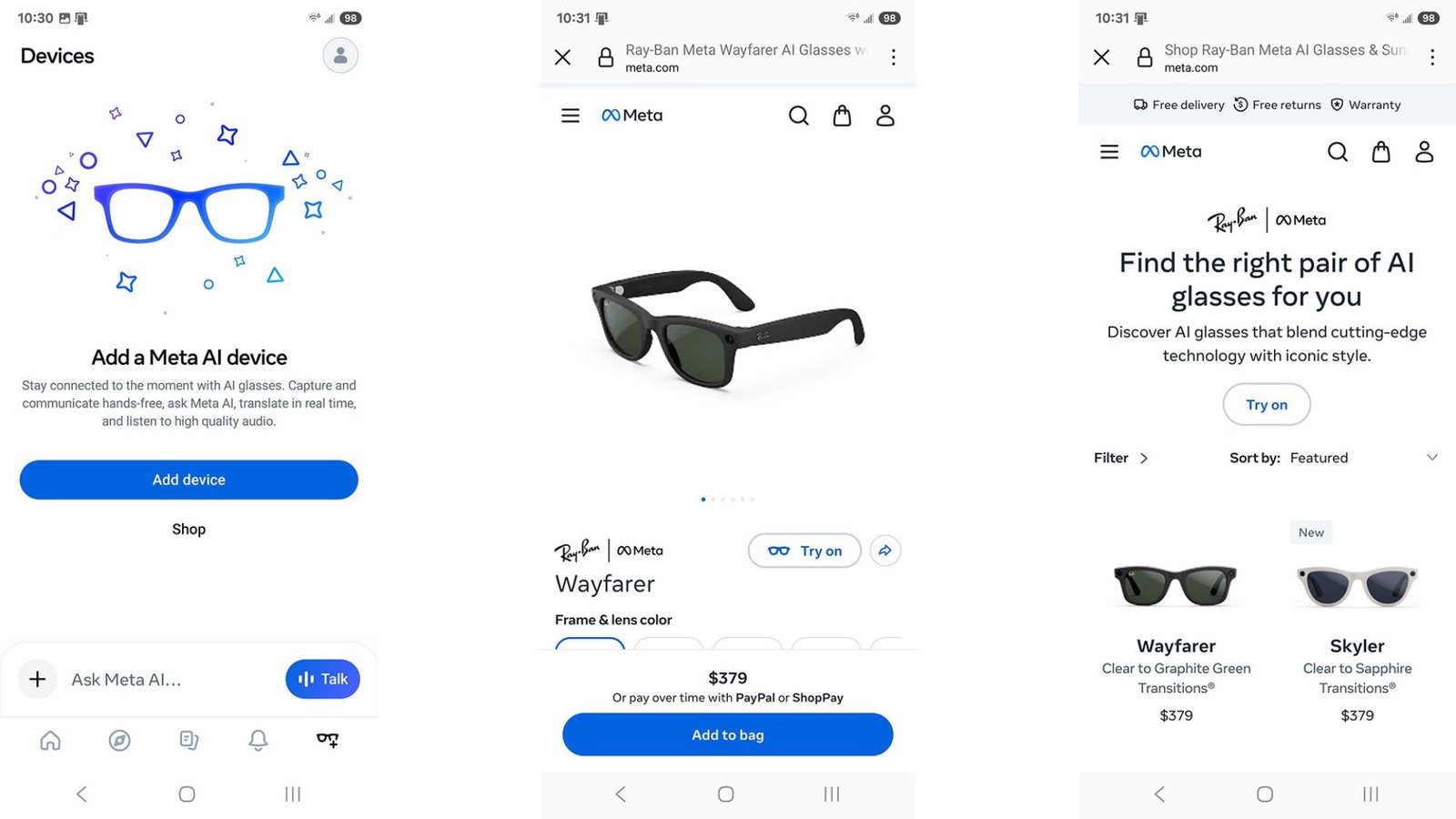 screenshot from meta ai app