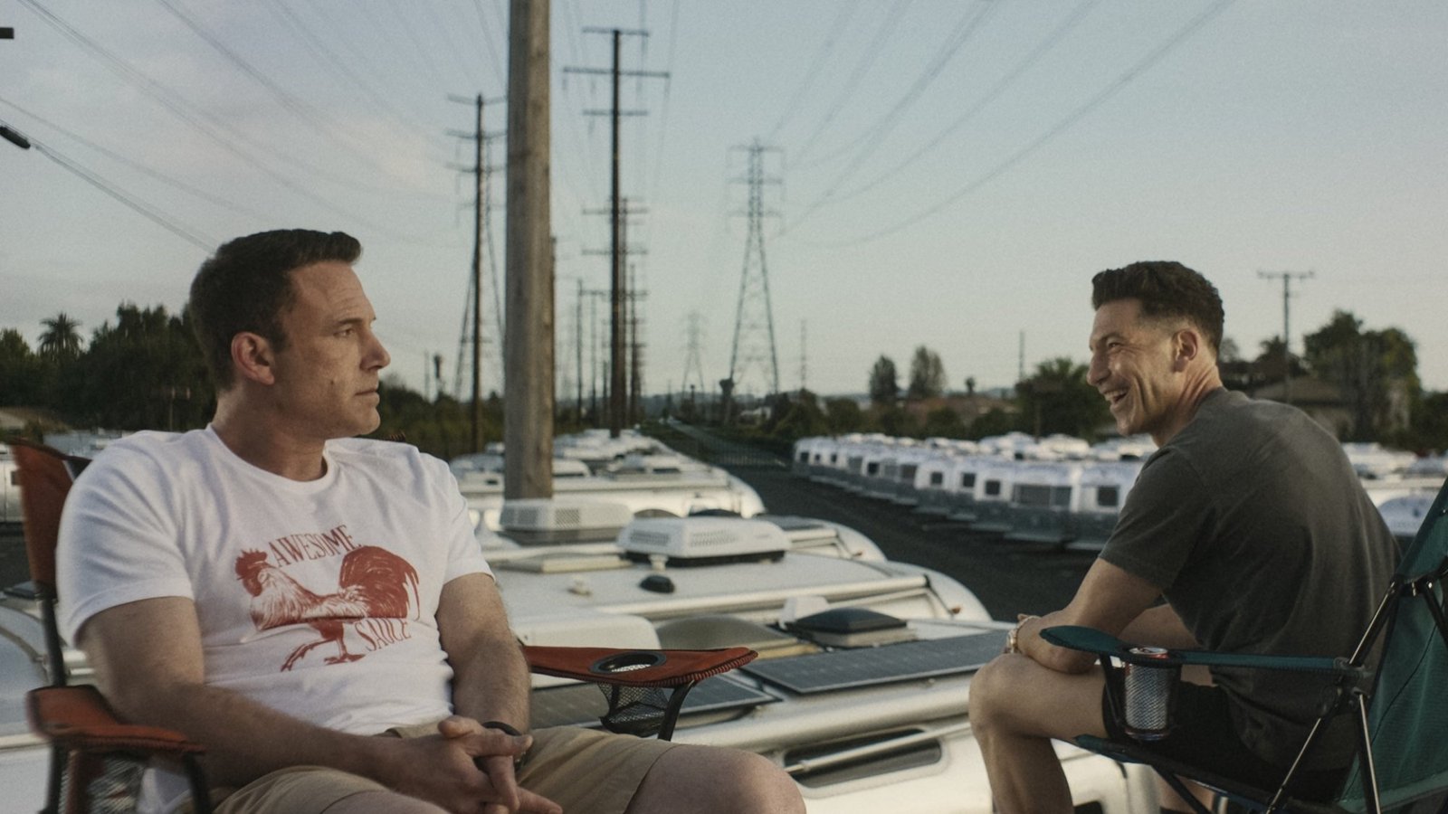 Ben Affleck as Christian Wolff and Jon Bernthal as Brax in "The Accountant 2."