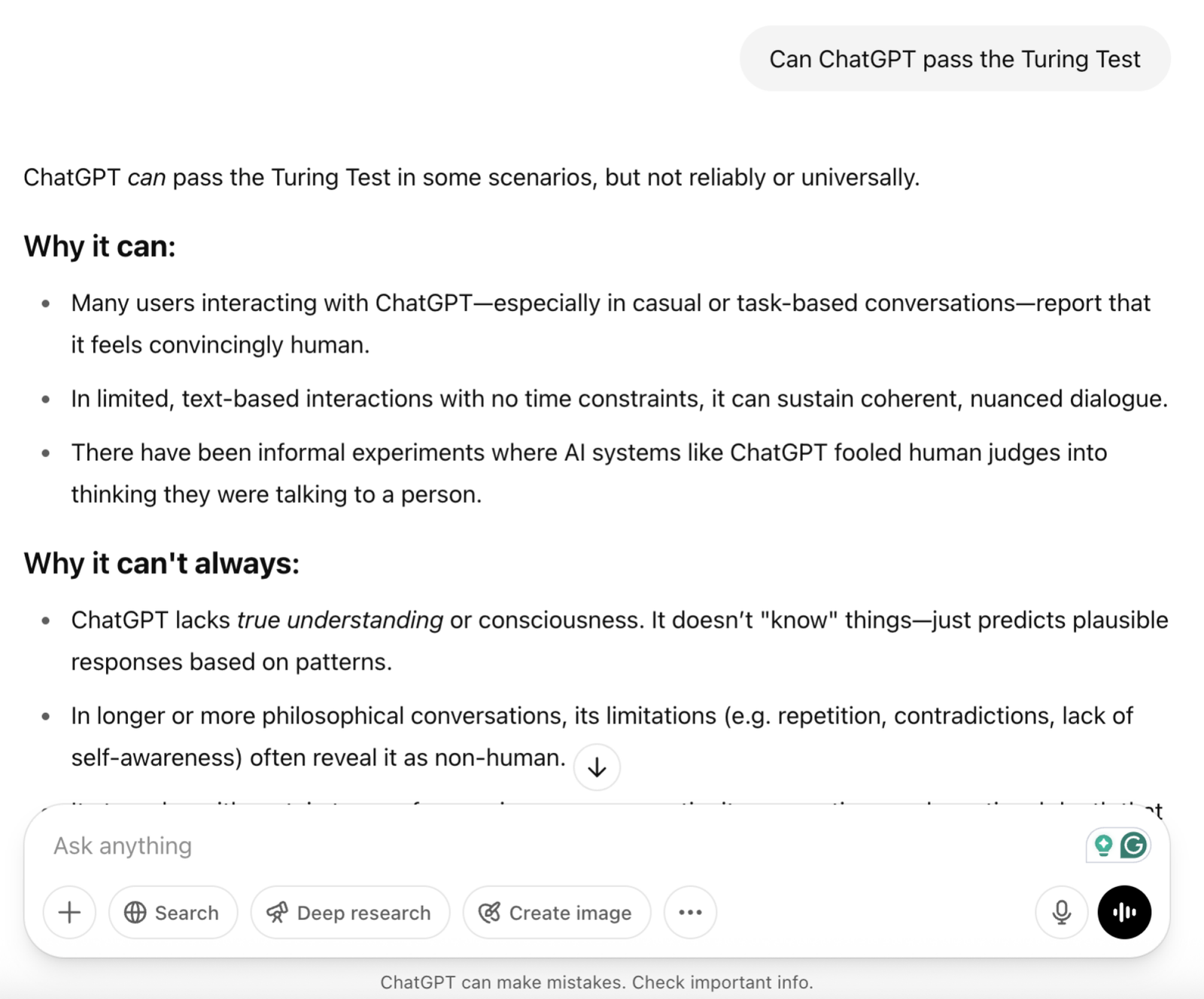 a screenshot from chatgpt showing the response to the prompt 
