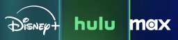 disney plus, hulu, and max bundle deal logos against a blue and green background