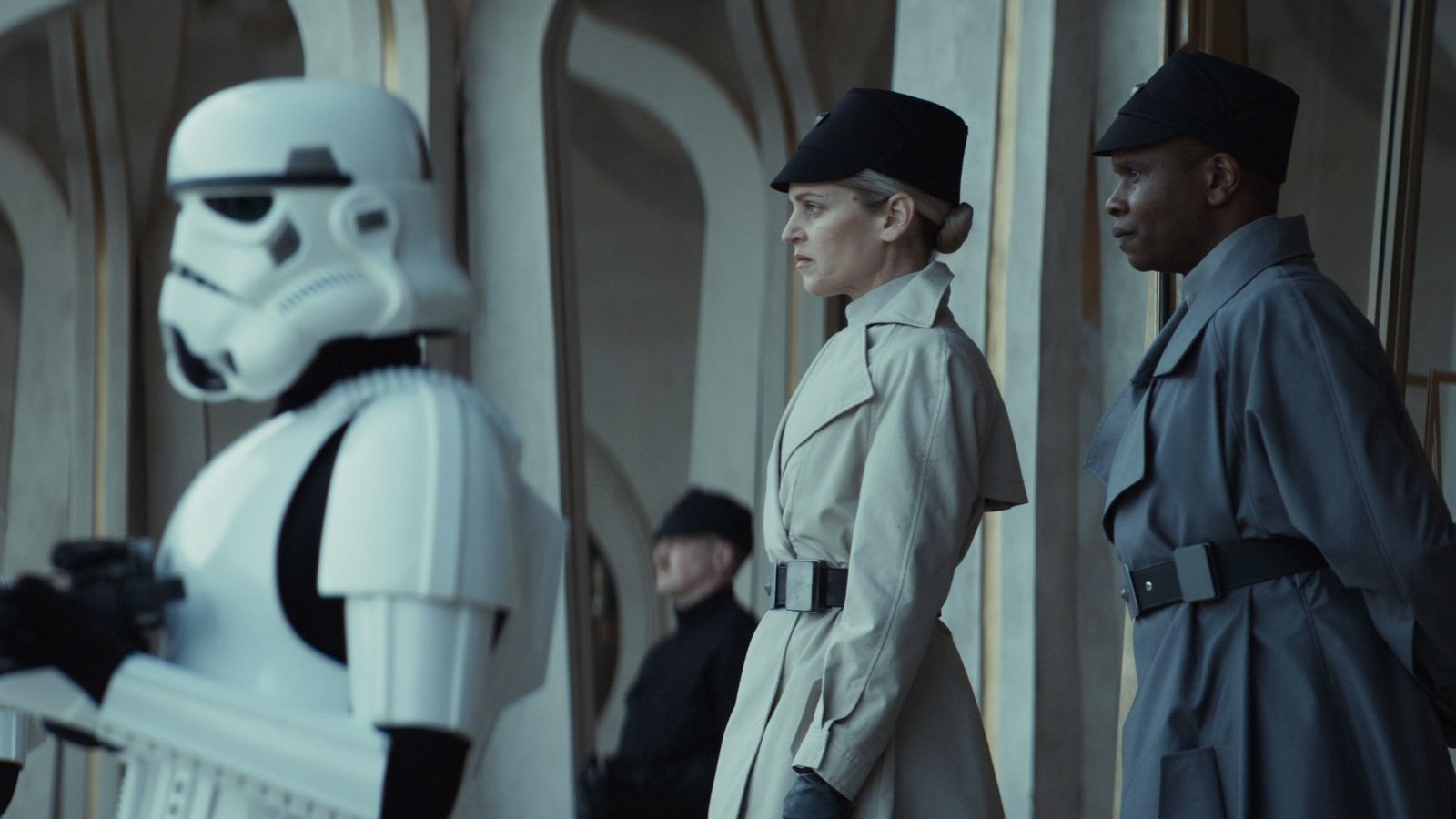 Denise Gough and Kurt Egyiawan in "Andor."